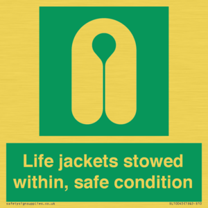 Life jackets stowed within